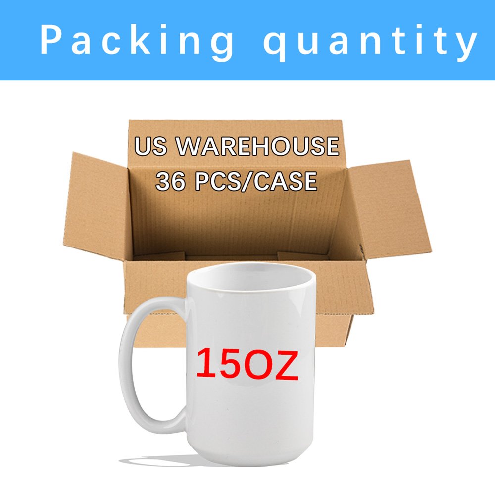 blank mugs for sublimation printing 15 oz blank wholesale USA WAREHOUSE white blanks 15oz sublimation ceramic mug