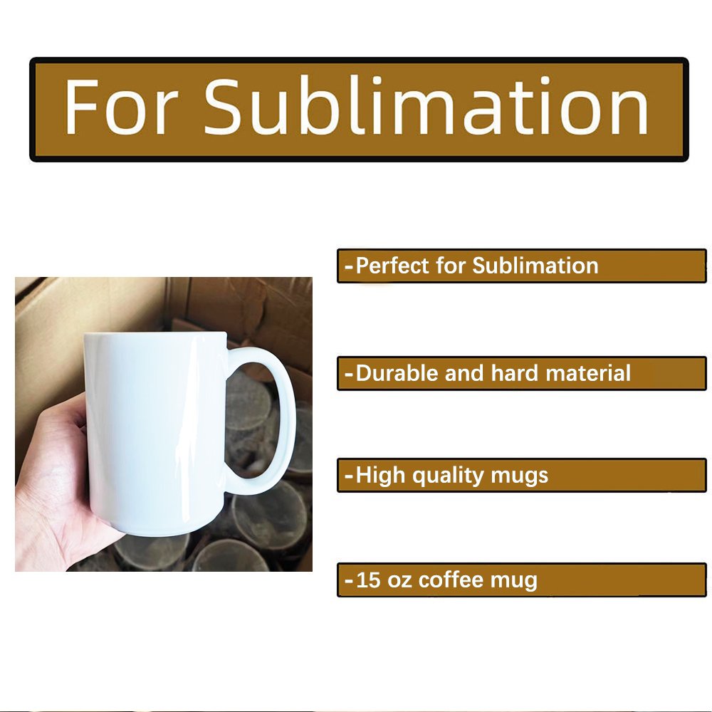 blank mugs for sublimation printing 15 oz blank wholesale USA WAREHOUSE white blanks 15oz sublimation ceramic mug