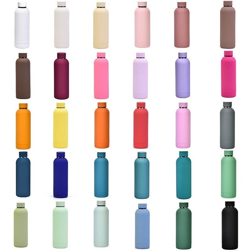 500ml Rubber matte paint Custom Sport Stainless Steel tumbler water bottles Wholesale 18oz powder coating vacuum flasks