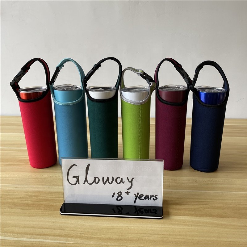 2024 Neoprene Sleeve Water Bottles Cup Carrier Pouch 20oz tumbler holder bag with Carrying Handle multi color