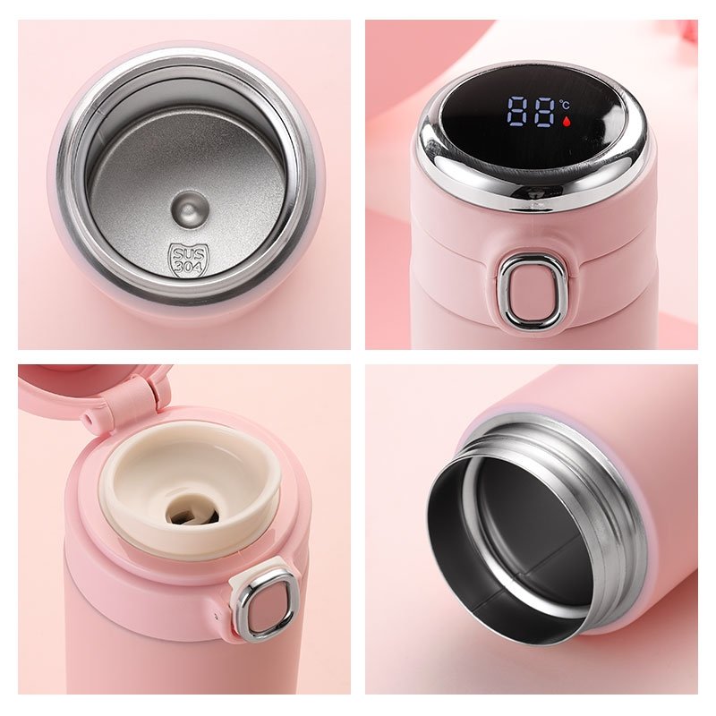 320ml/420ml Custom Logo Smart Led Temperature Display Insulation Bottle Sublimation Stainless Steel Intelligent Vacuum Flask