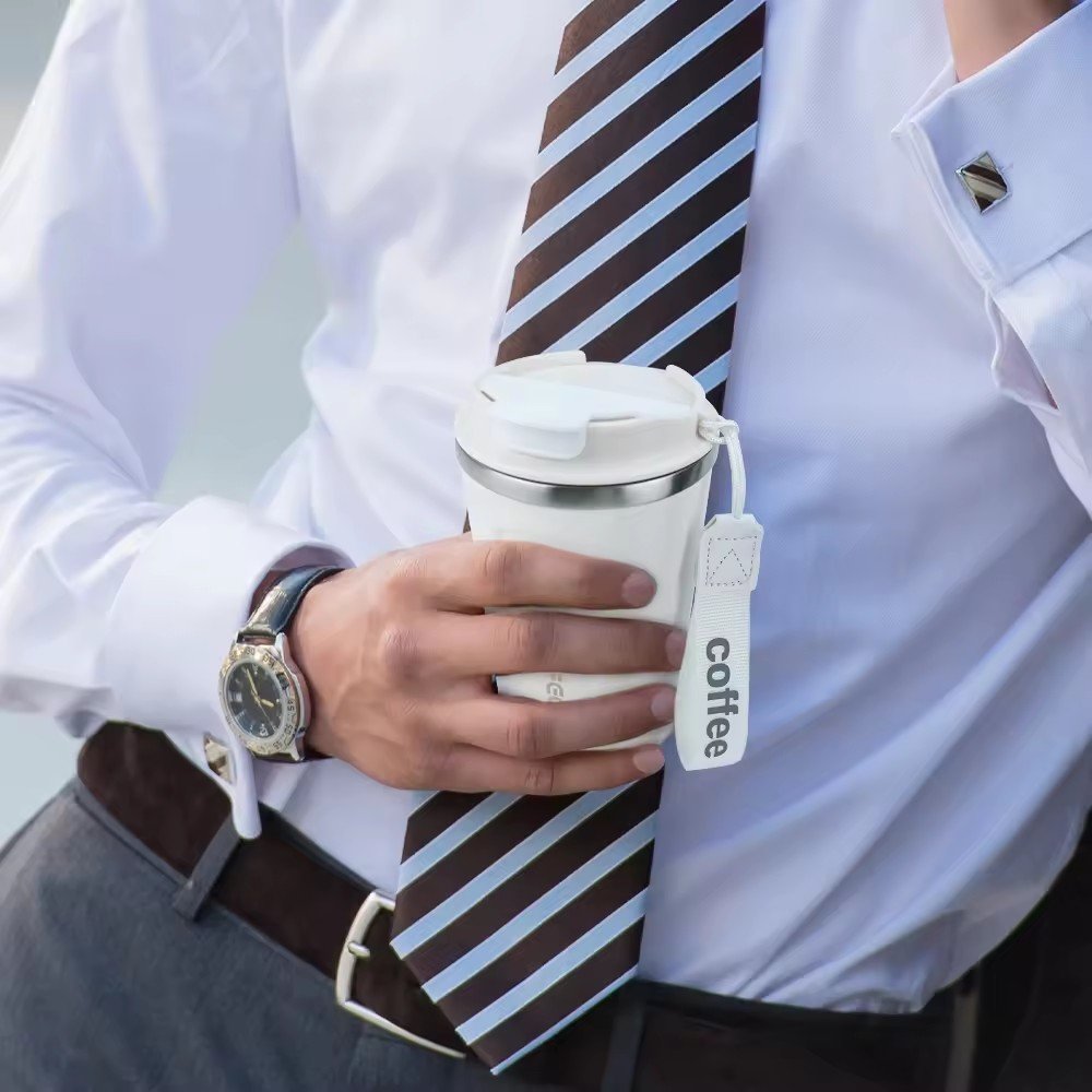 2025 New Double Wall Vacuum Insulated Stainless Steel 304 Coffee Travel Mug Portable cup Outdoor Tumbler Spill Proof with Lid