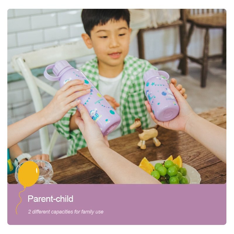 Everich OEM ODM Custom Logo Leakproof Durable Kids Stainless Steel insulated water bottles parent-child water bottle set