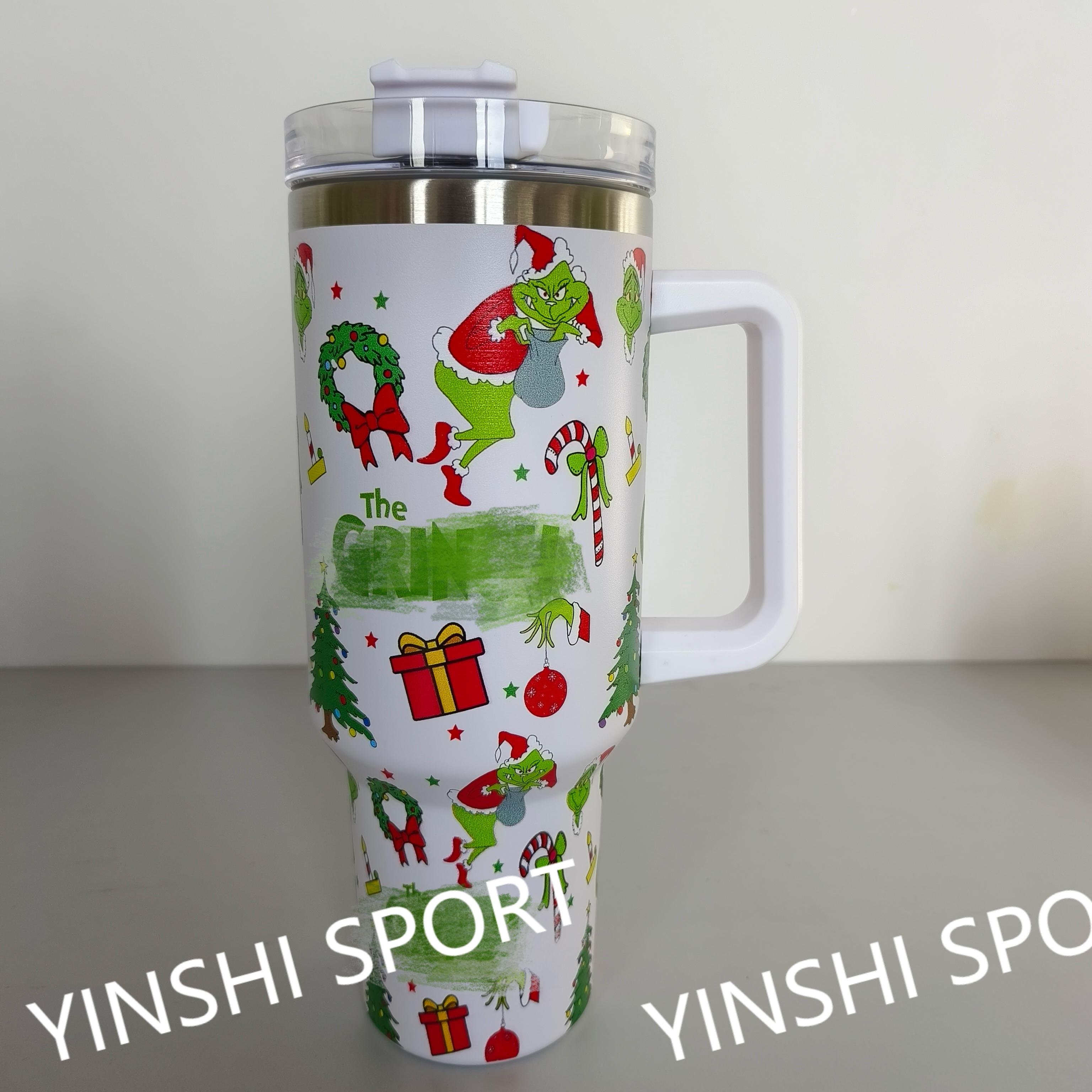 Christmas Cartoon 40 Oz Kids Cups Sublimation Custom Insulated Leak Proof Water Bottle 40oz Tumbler With Handle And Straw