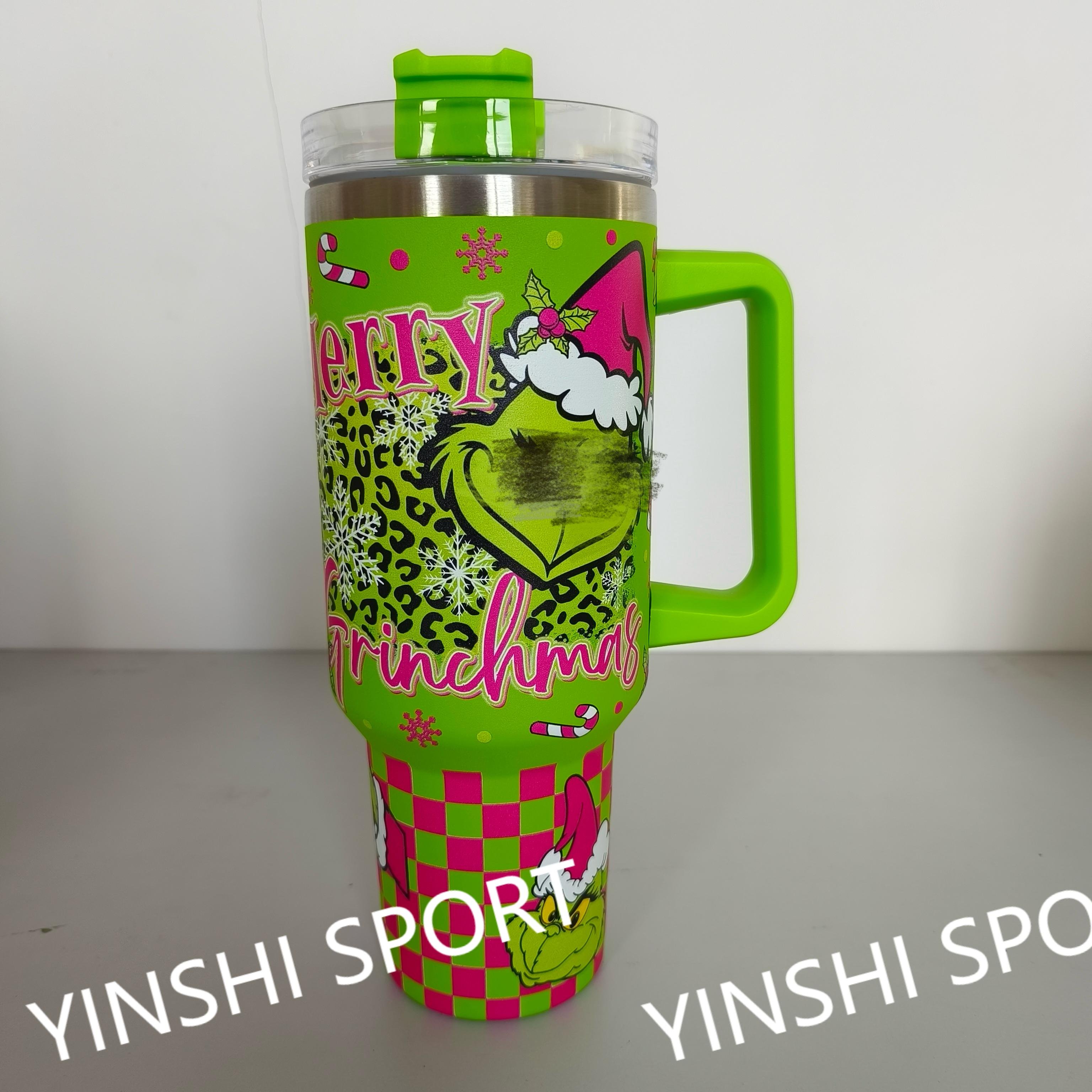 Christmas Cartoon 40 Oz Kids Cups Sublimation Custom Insulated Leak Proof Water Bottle 40oz Tumbler With Handle And Straw