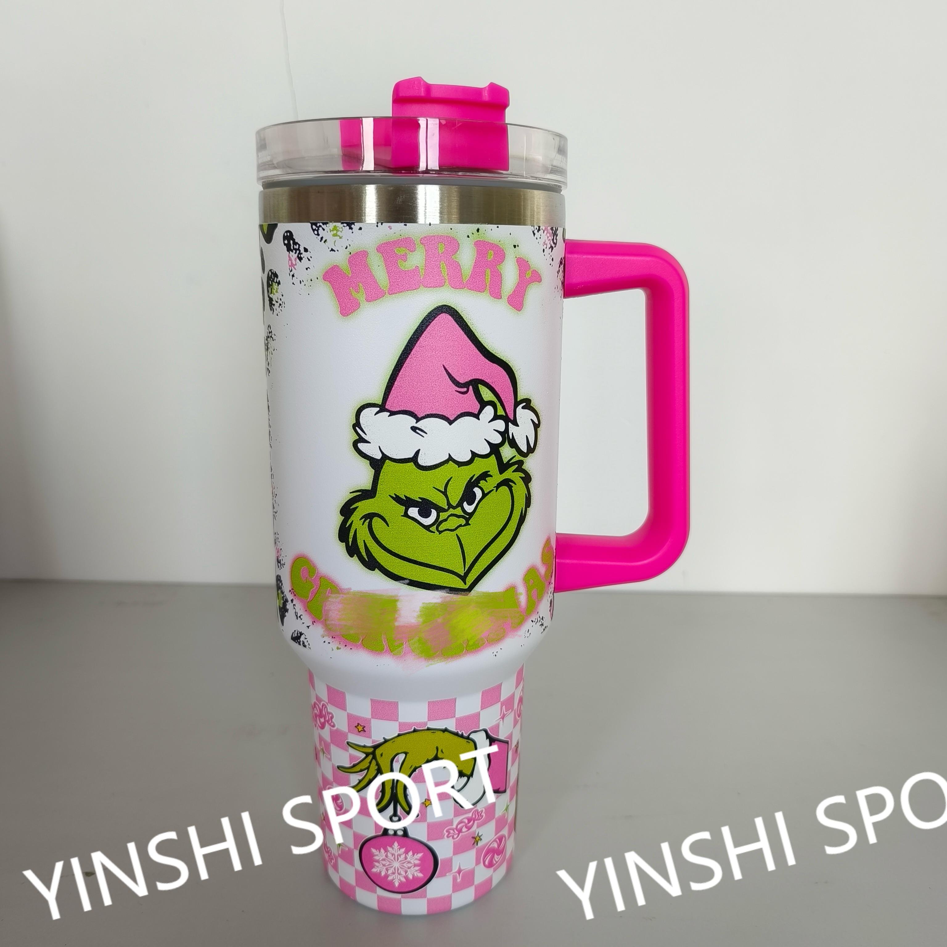 Christmas Cartoon 40 Oz Kids Cups Sublimation Custom Insulated Leak Proof Water Bottle 40oz Tumbler With Handle And Straw
