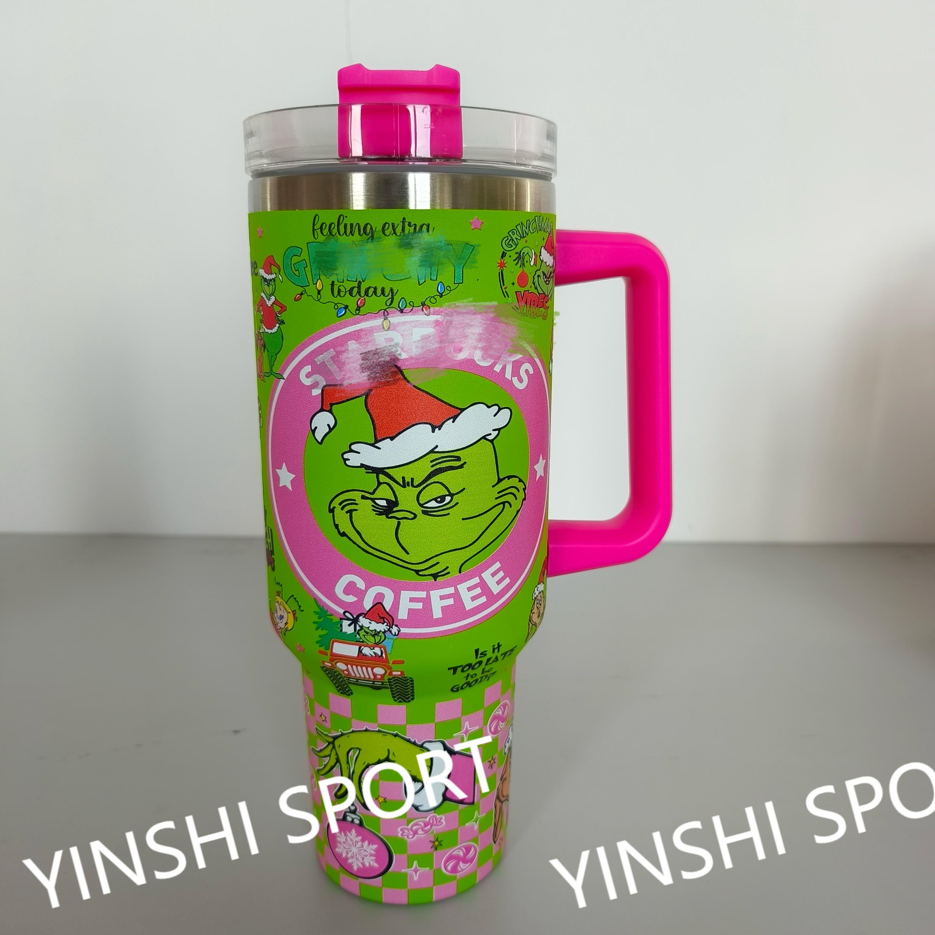 Christmas Cartoon 40 Oz Kids Cups Sublimation Custom Insulated Leak Proof Water Bottle 40oz Tumbler With Handle And Straw