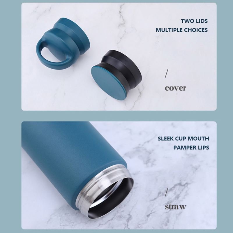 Factory Couple Student Portable, Fashion Vacuum Double Wall 304 Stainless Steel Cup Grain Cover Thermos Vacuum Flask/