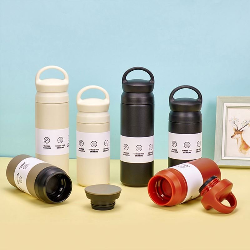Factory Couple Student Portable, Fashion Vacuum Double Wall 304 Stainless Steel Cup Grain Cover Thermos Vacuum Flask/