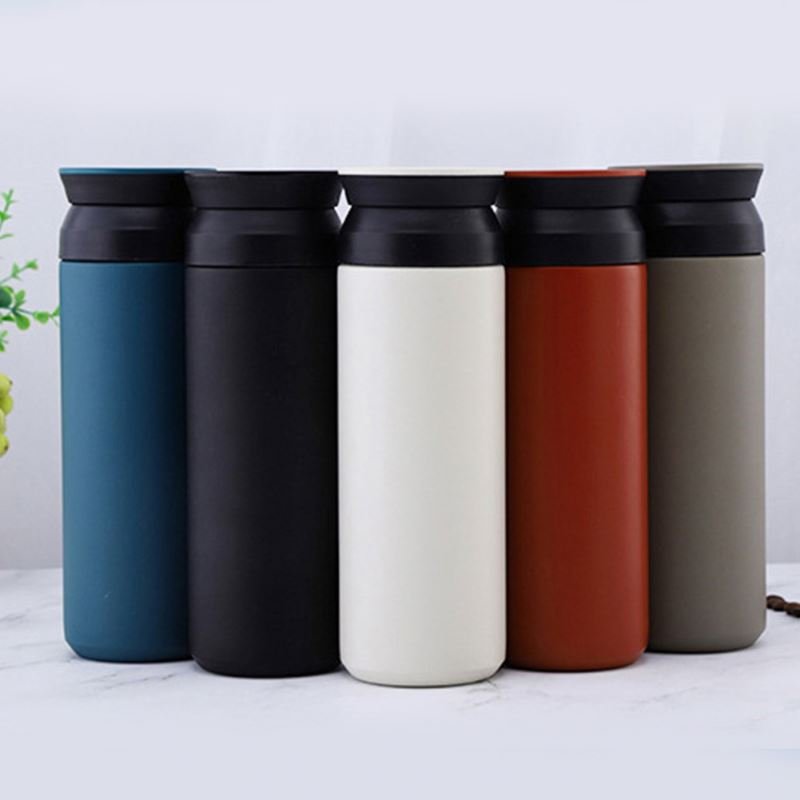 Factory Couple Student Portable, Fashion Vacuum Double Wall 304 Stainless Steel Cup Grain Cover Thermos Vacuum Flask/