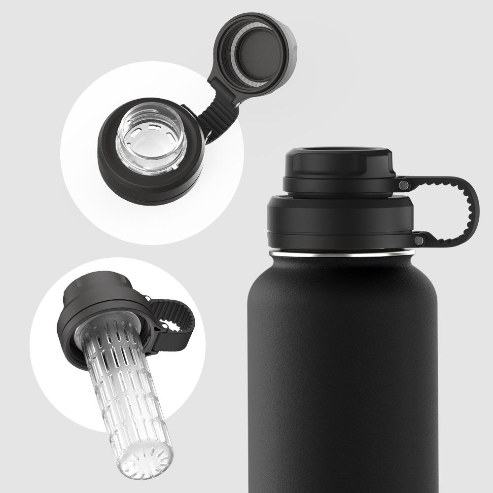 Custom Logo Stainless Steel Vacuum Water Bottle Insulated Wide Mouth Water Bottles