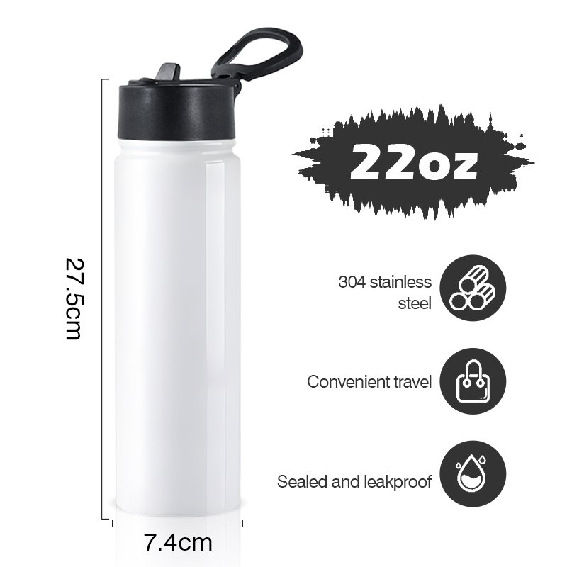 USA ready to ship vacuum flask 22oz sublimation blank tumbler double wall stainless steel water bottle