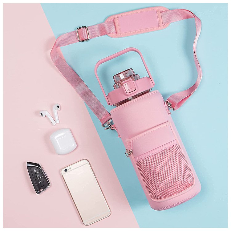 Hot sell Water Bottles Gym Jug Bpa Free Custom Logo Plastic Motivational Half Gallon/1 L/half Gallon Water Bottles With Sleeve