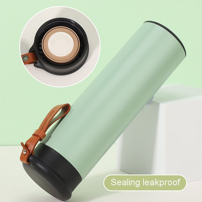 Personalized girls 316 stainless steel vacuum flask double wall insulated portable thermos water bottle with tea filter/rope