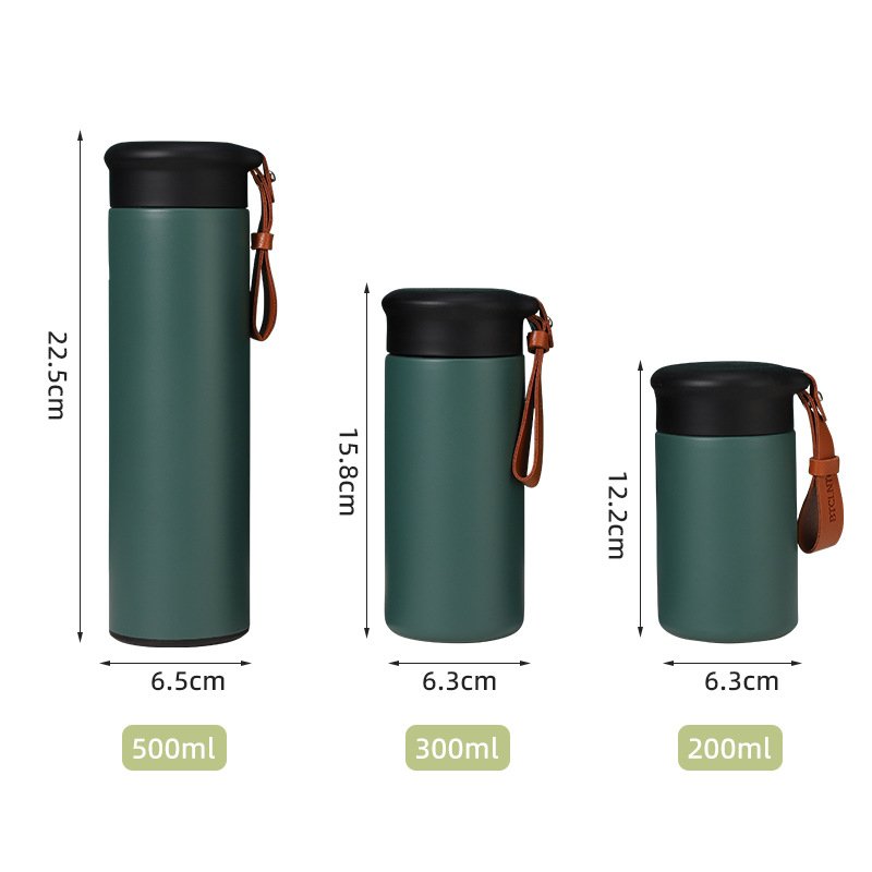 Personalized girls 316 stainless steel vacuum flask double wall insulated portable thermos water bottle with tea filter/rope