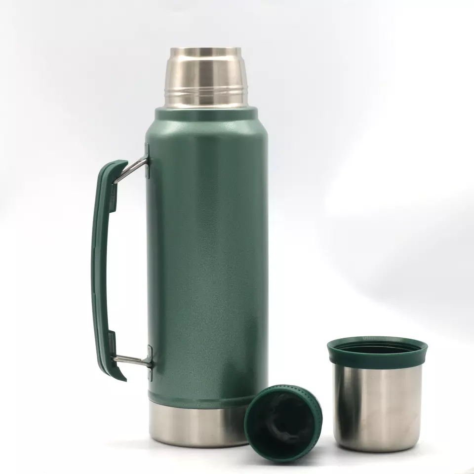 High Quality Stainless Steel Double Wall Insulated Vacuum Travel Flask Thermo Vacuum Pot with Handle