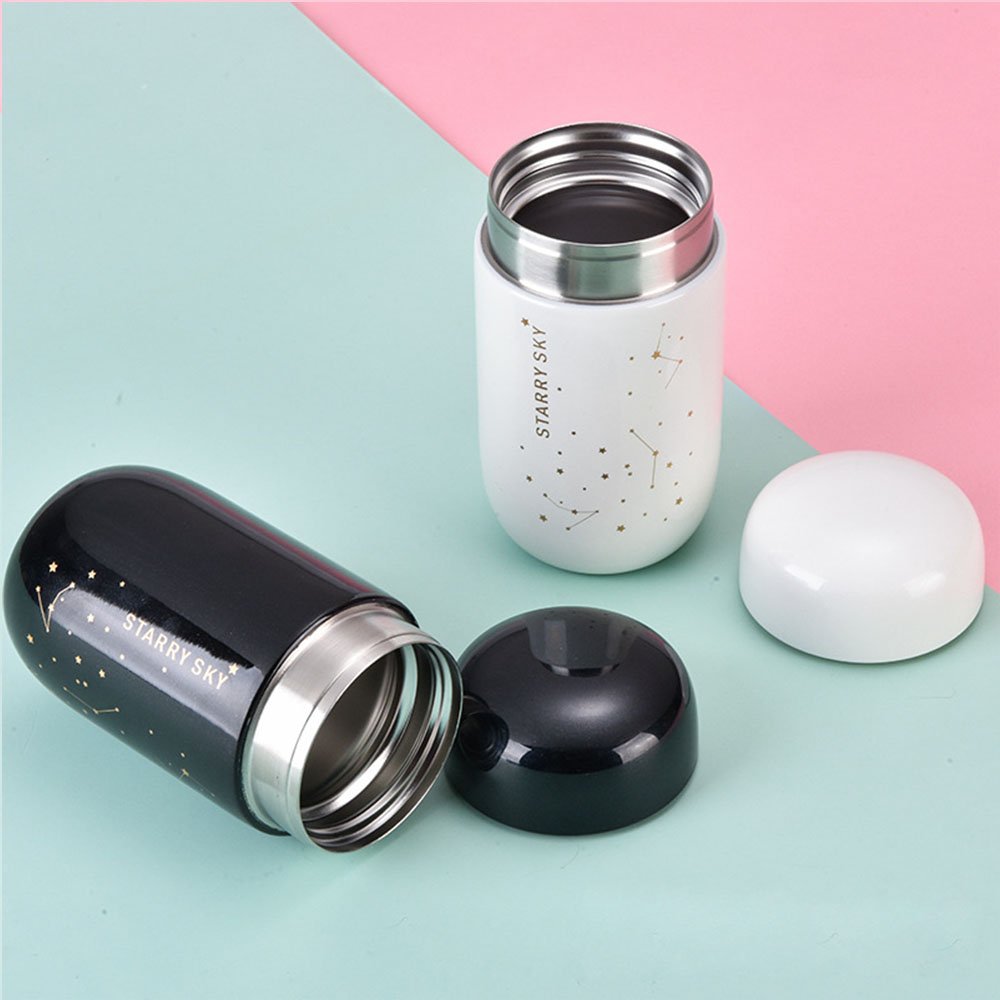 Custom Logo Leak-proof Stainless Steel Mini Starry Thermal Mugs, Wholesale 200 ml Vacuum Flask Cute Mugs For Kids