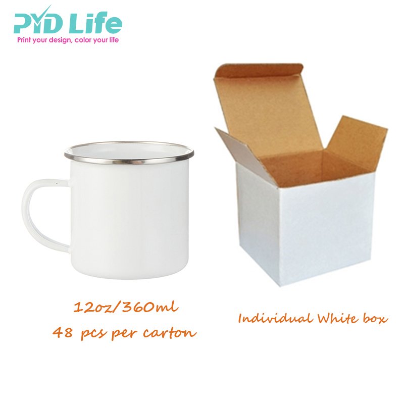 PYD Life RTS Custom Coffee Camp Outdoor Mugs Christmas Sublimation Camping Enamel Mug with Logo