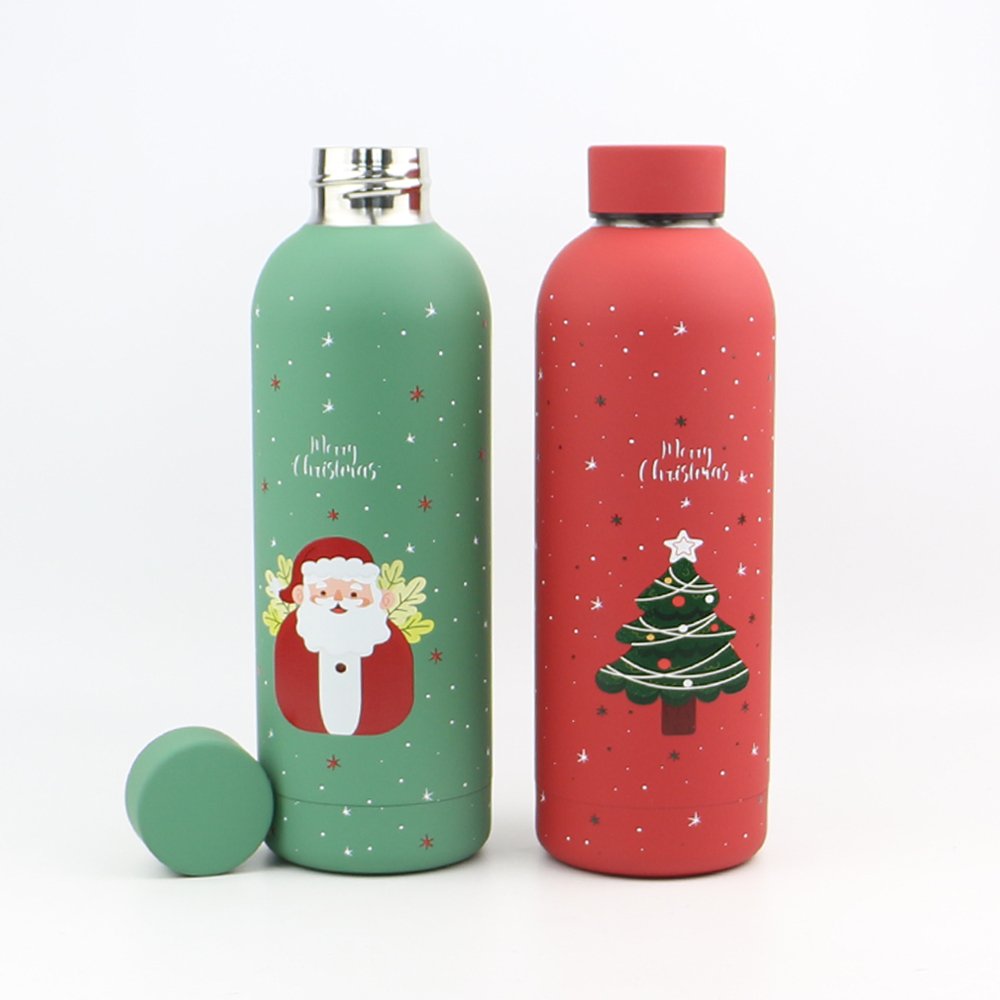 customized color double wall insulated water bottle stainless steel vaccum thermos flask with rubber paint