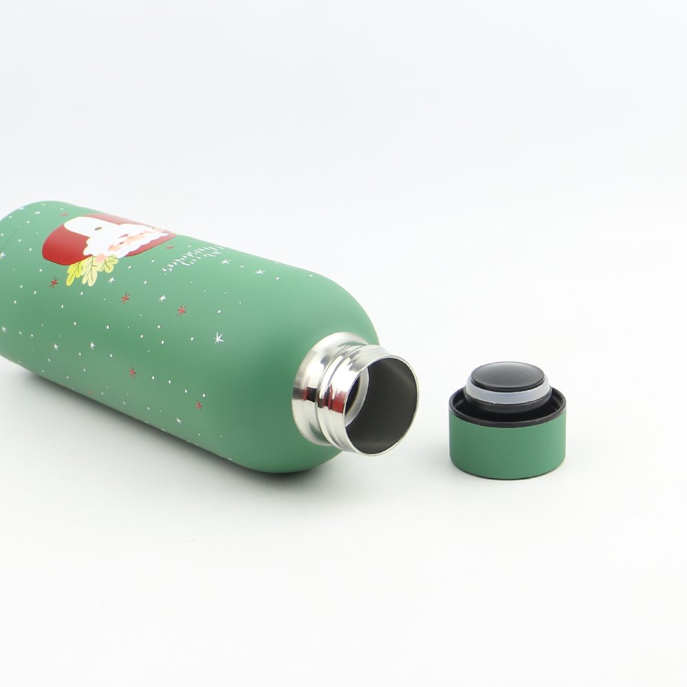 customized color double wall insulated water bottle stainless steel vaccum thermos flask with rubber paint