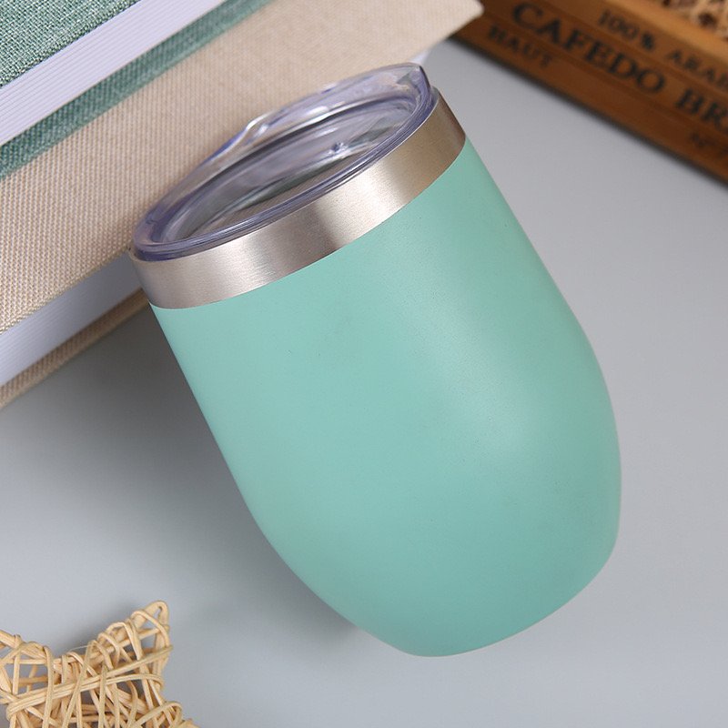 Shenzhen Customized Logo Egg Shaped Tea Coffee Vacuum Flask Thermos Cup For Drinking