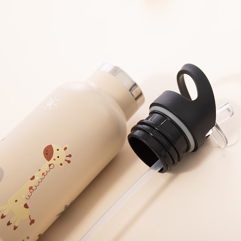 Wholesale Custom Print Stainless Steel Hot Cold Portable Vacuum Flasks Water Bottle with Straw Lid