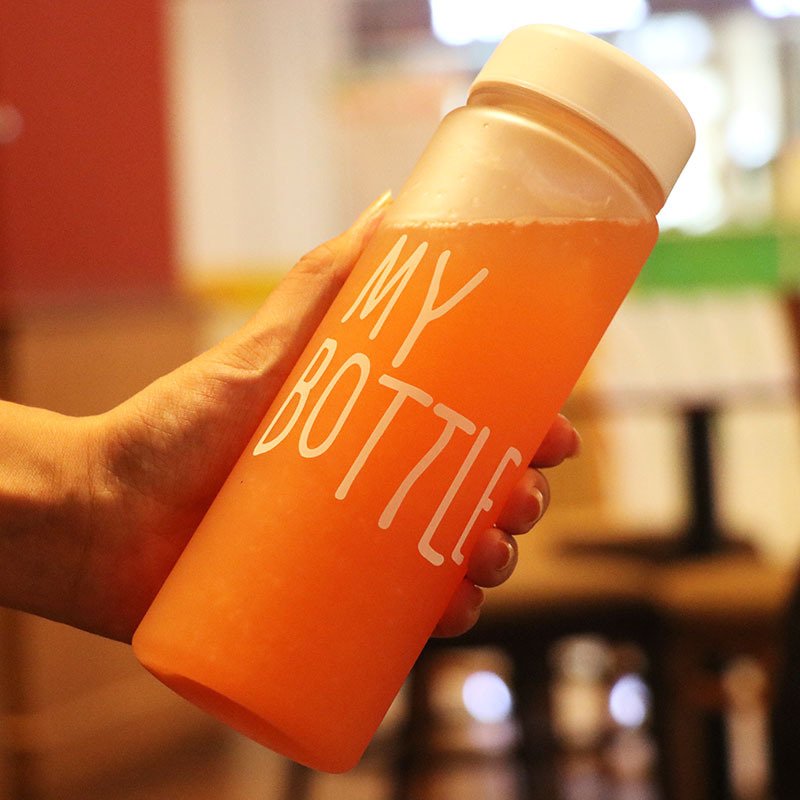 Stock Available Custom Logo Portable 500ML Sport Fruit Juice Water Cup Clear Plastic My Bottle