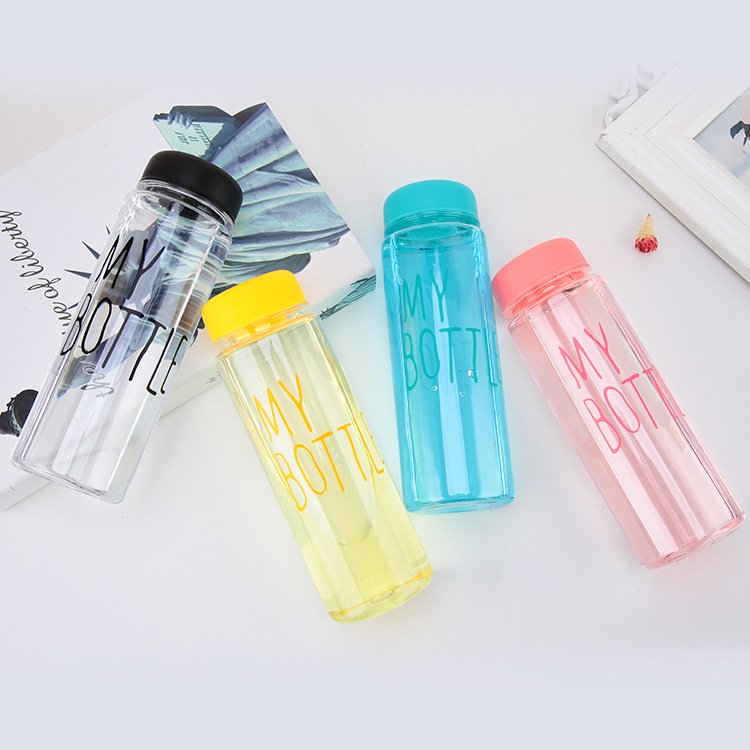 Stock Available Custom Logo Portable 500ML Sport Fruit Juice Water Cup Clear Plastic My Bottle