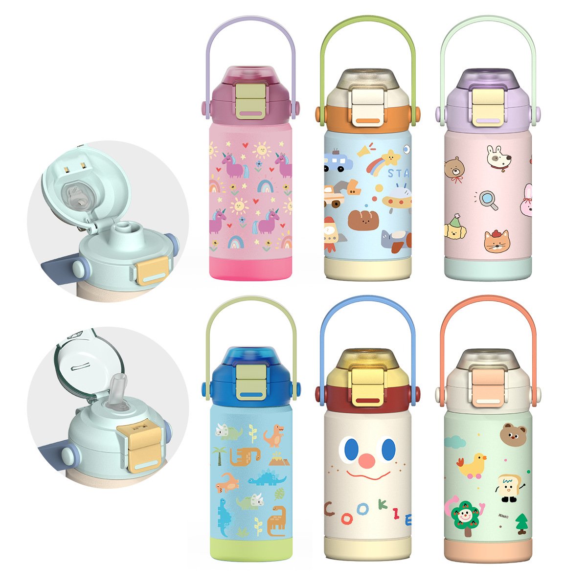 BPA free children child double wall custom logo stainless steel kids water bottle for school with straw lid