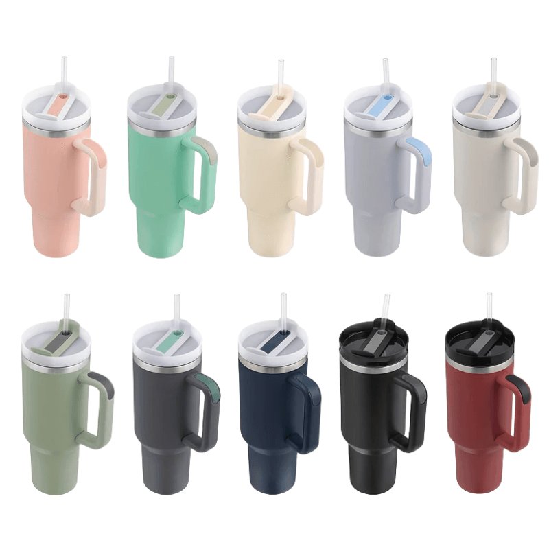 New Arrival Ready-to-ship 40oz Insulated Stainless Steel Tumbler With Handle And Lid Reusable Beer Mug Cup