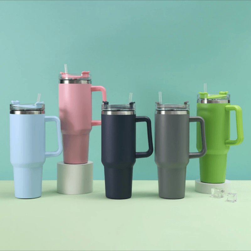 New Arrival Ready-to-ship 40oz Insulated Stainless Steel Tumbler With Handle And Lid Reusable Beer Mug Cup