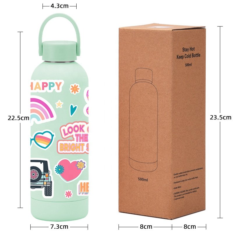 New 500ml Double Wall Stainless Steel Sports Water Bottle ODM Model with Plastic Lid and Direct Accessory Drinkware Flask