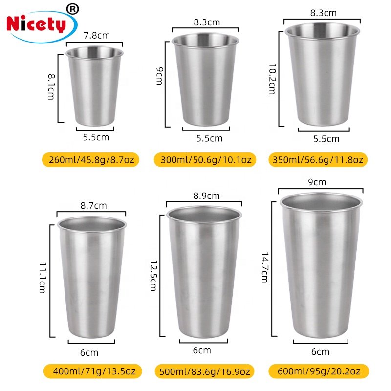 Custom Logo Stainless Steel Tumbler Single Wall travel Coffee Mug Metal Beer Cup