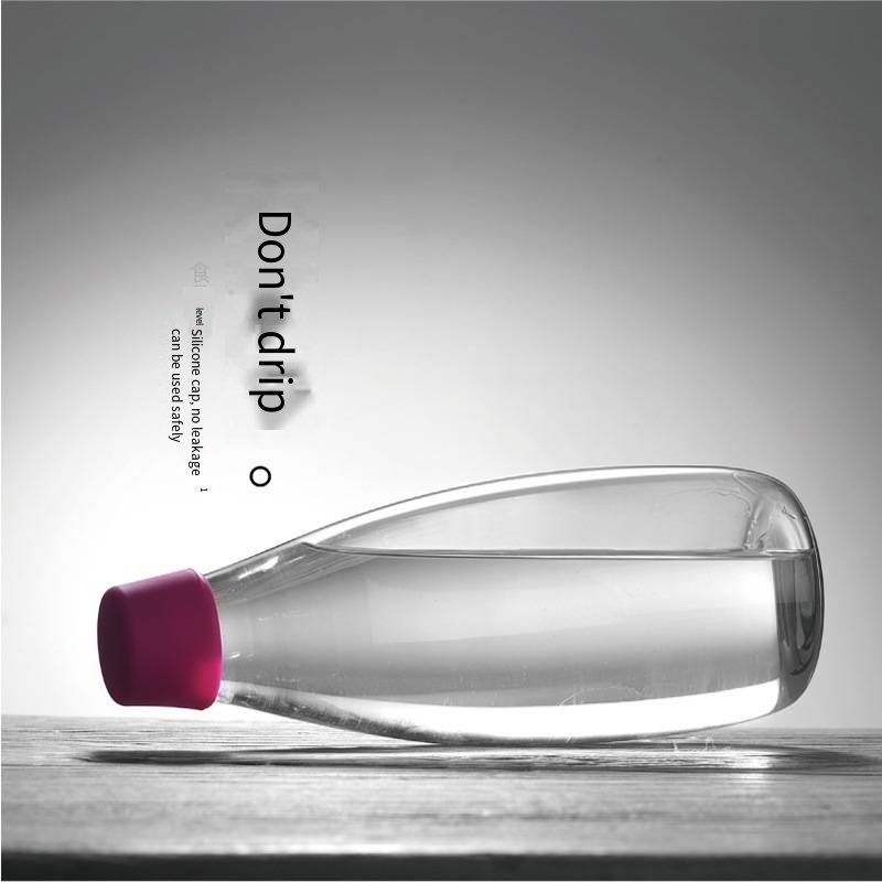 Oem Odm bouteille cylinder glass water bottle 750ml reusable glass water bottle for drinking glass water bottle with time marker