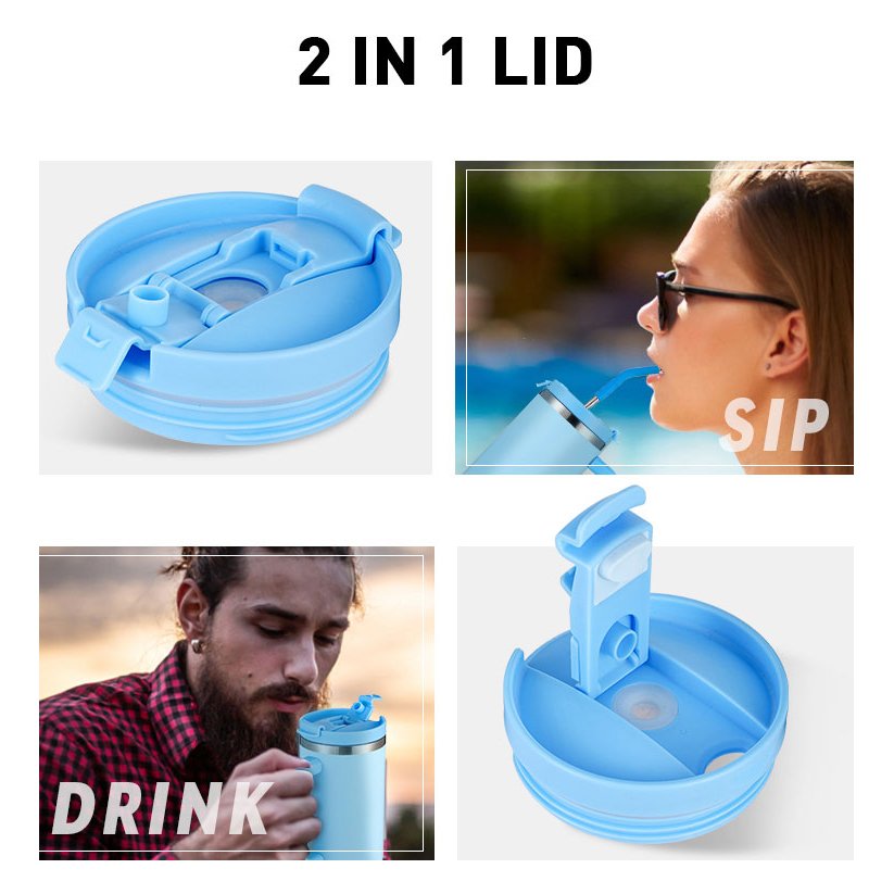 20oz 30oz 40oz Double Wall Stainless Steel Vacuum Insulated Tumbler Coffee Mug Beer Mugs with Wide Mouth Straw Handle