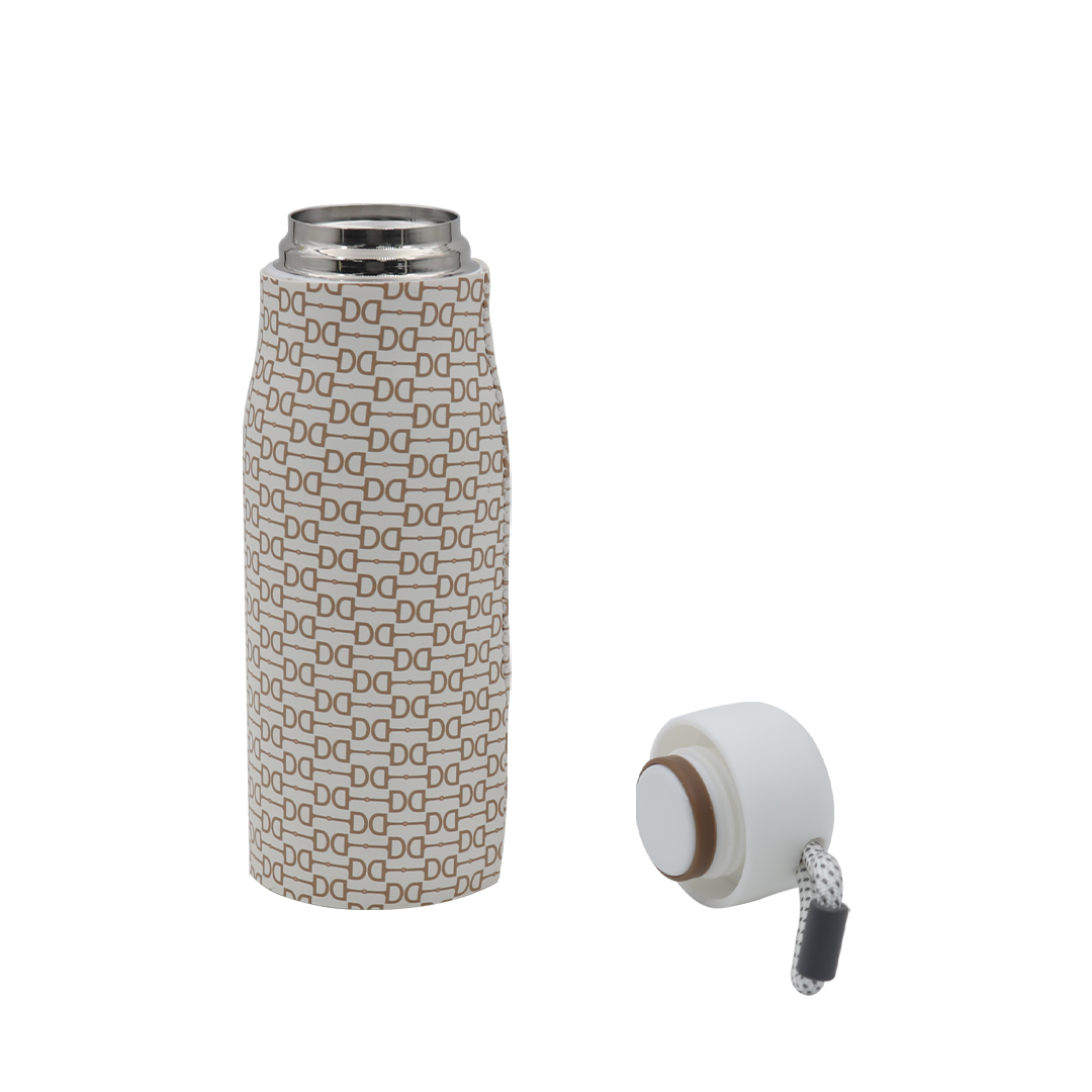 Durable Quality Leather Custom Travel Bottle 400ml 550ml Easy Carry Vacuum Flask Stainless Steel Insulated Vacuum Heat Retention