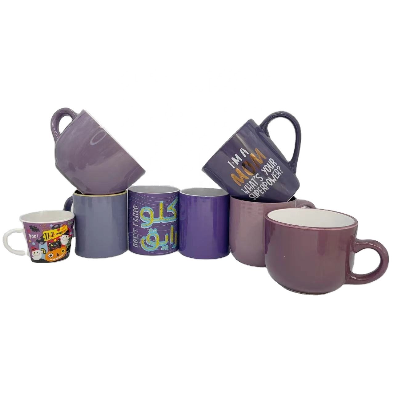 Factory Direct Wholesale Custom Logo Matte Color Mugs Purple Ceramic Coffee Mugs 11oz 16oz