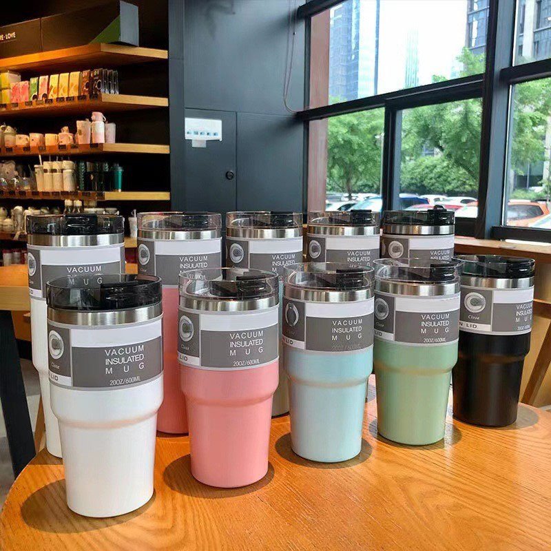 2024 30oz/890ml Mug Top Sell Double Wall Stainless Steel Water Bottle Camping Tumbler Cups With Twisted Lid Hot Mug Travel Cup