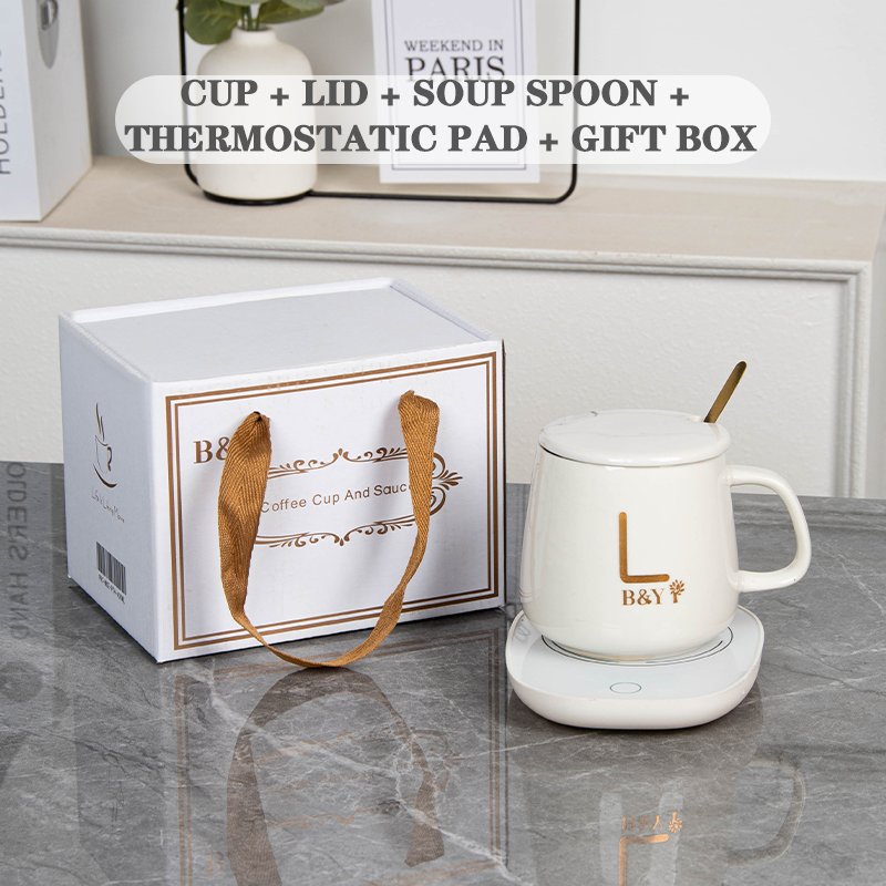 Custom Logo Heating Pad Temperature Control Smart Coffee Mug Cup Warmer Gift Set for Home Office