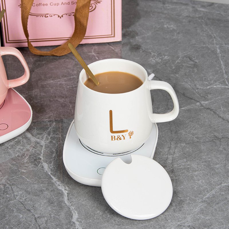 Custom Logo Heating Pad Temperature Control Smart Coffee Mug Cup Warmer Gift Set for Home Office