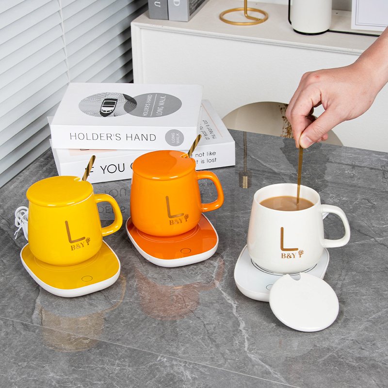 Custom Logo Heating Pad Temperature Control Smart Coffee Mug Cup Warmer Gift Set for Home Office