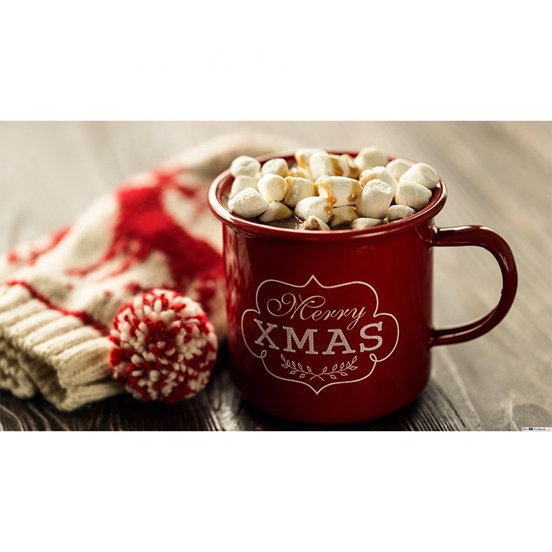 Christmas Holiday Gift Cast Iron Rolled Edge 8cm Enamel Mug for Coffee
