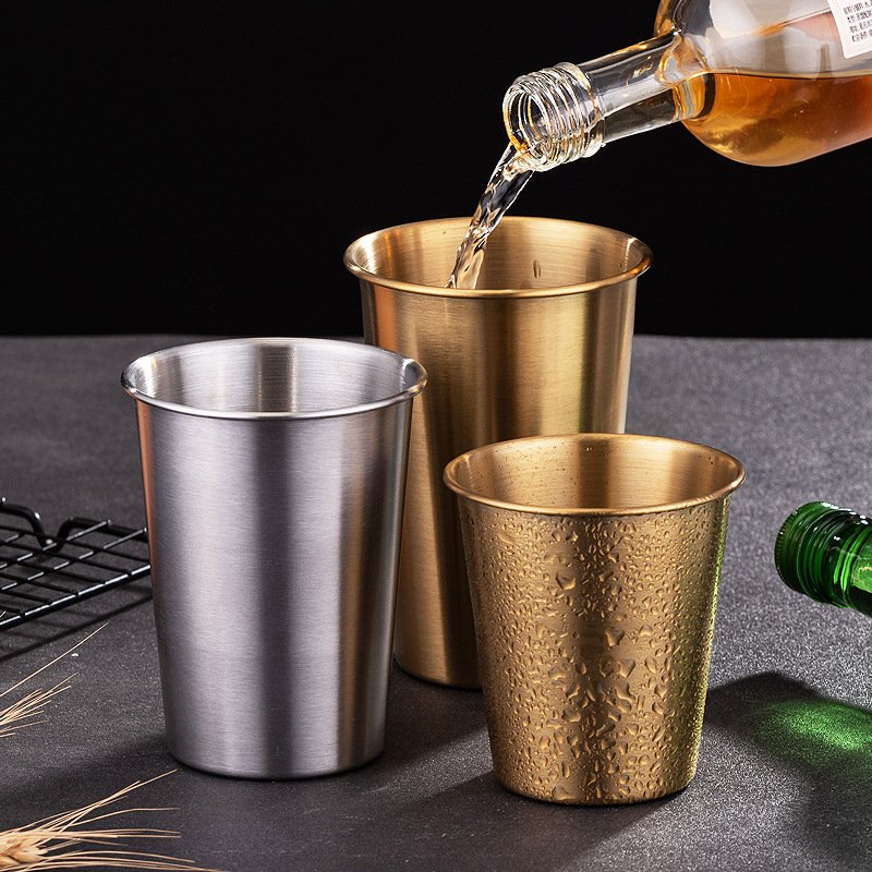 Wholesale 500ml Water Cup Eco-Friendly Cold Drink Cup 304 Stainless Steel Portable Coffee Beer Mug for Party Travel Camping