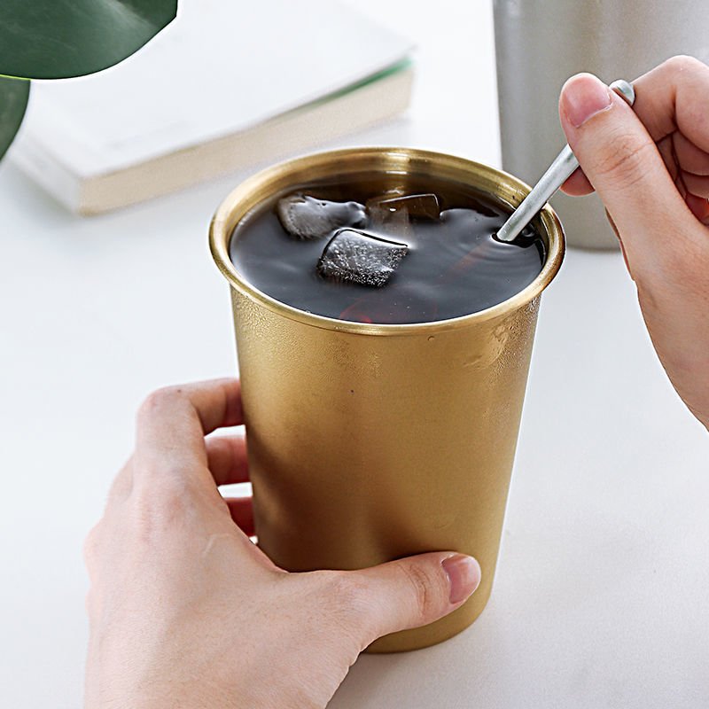 Wholesale 500ml Water Cup Eco-Friendly Cold Drink Cup 304 Stainless Steel Portable Coffee Beer Mug for Party Travel Camping