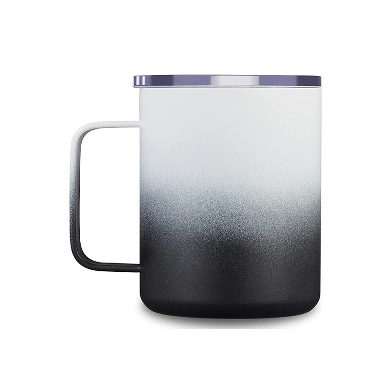 Hot sale double wall mug insulated 12oz 304 stainless steel coffee mug with handle and lid