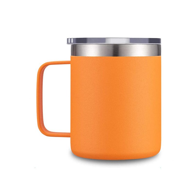 Hot sale double wall mug insulated 12oz 304 stainless steel coffee mug with handle and lid