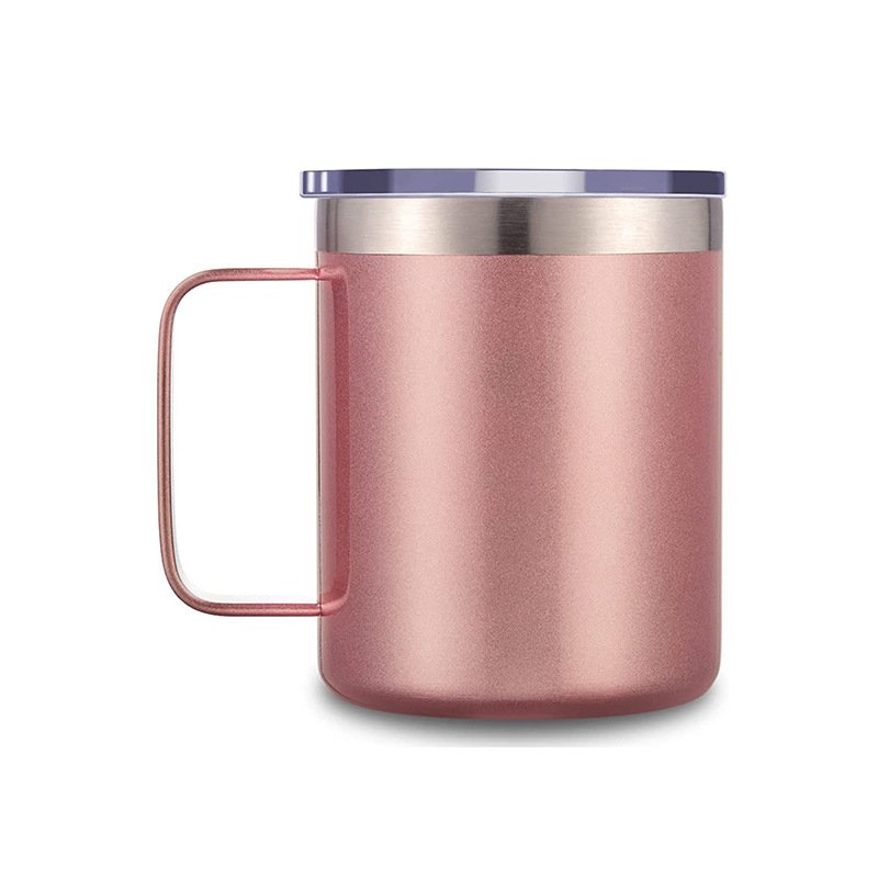 Hot sale double wall mug insulated 12oz 304 stainless steel coffee mug with handle and lid