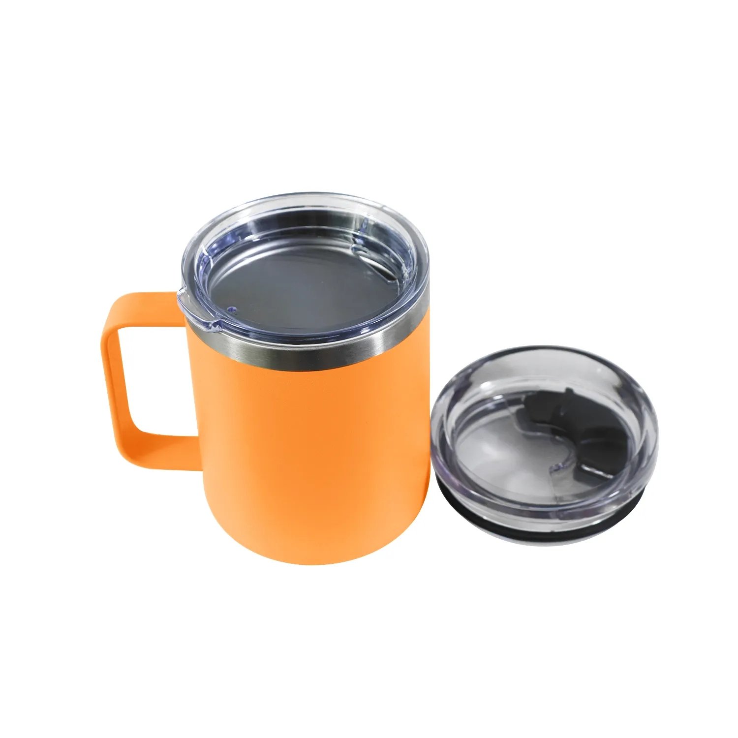Hot sale double wall mug insulated 12oz 304 stainless steel coffee mug with handle and lid