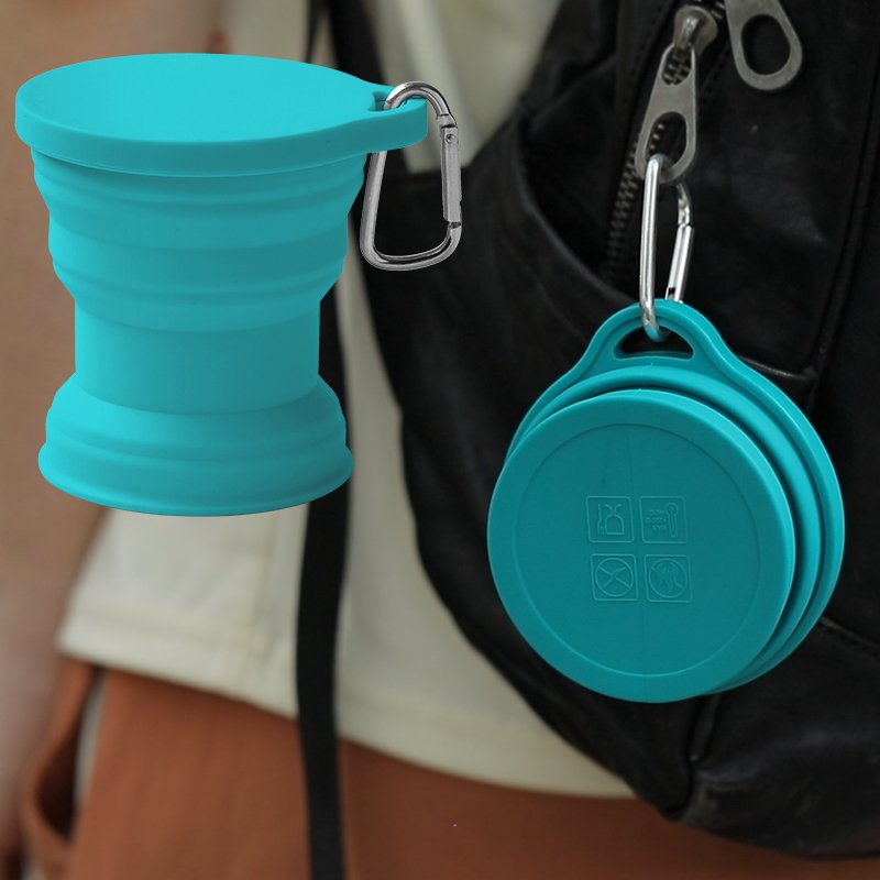 Factory 250ml Portable Silicone Collapsible Cup Bpa Free Retractable Camping Wash Cup Travel Coffee Mug Silicone Foldable cup