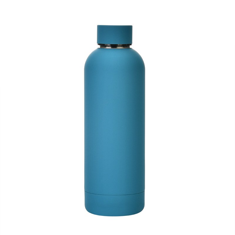 Custom Color Logo Rubber Painting Travel Vacuum Tumbler Flask 500ml Double Wall Thermal Insulated Stainless Steel Water Bottles